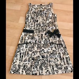 Terri Jon, black and taupe print dress